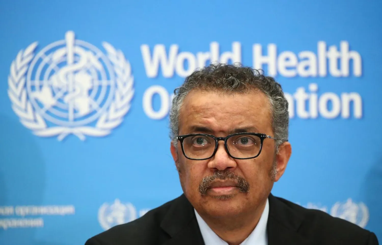 Director-General of the WHO Tedros Adhanom Ghebreyesus, attends a news conference on the coronavirus (COVID-2019) in Geneva, Switzerland February 24, 2020. REUTERS/Denis Balibouse