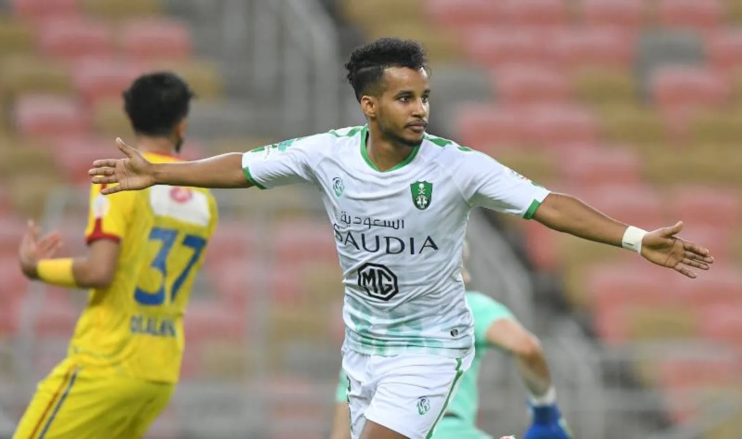 فرحة أهلاوية بعد الفوز برباعية على فريق الحزم (رابطة دوري المحترفين السعودي)