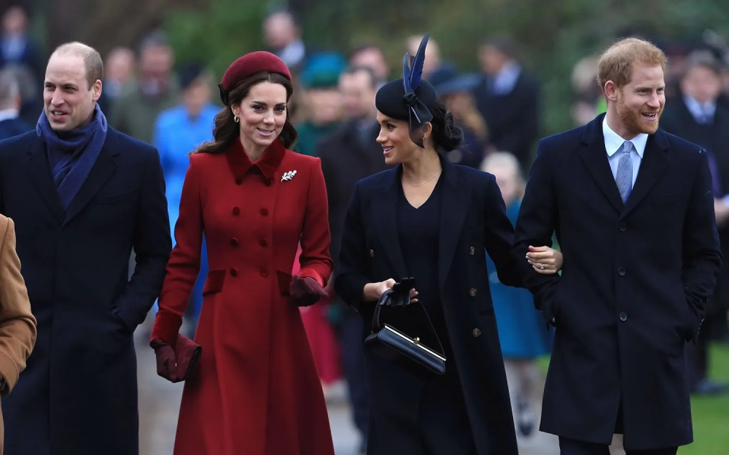 Britain's royal family wished happy birthday to Meghan, the Duchess of Sussex, wife of Prince Harry, via Twitter. (Getty Images)