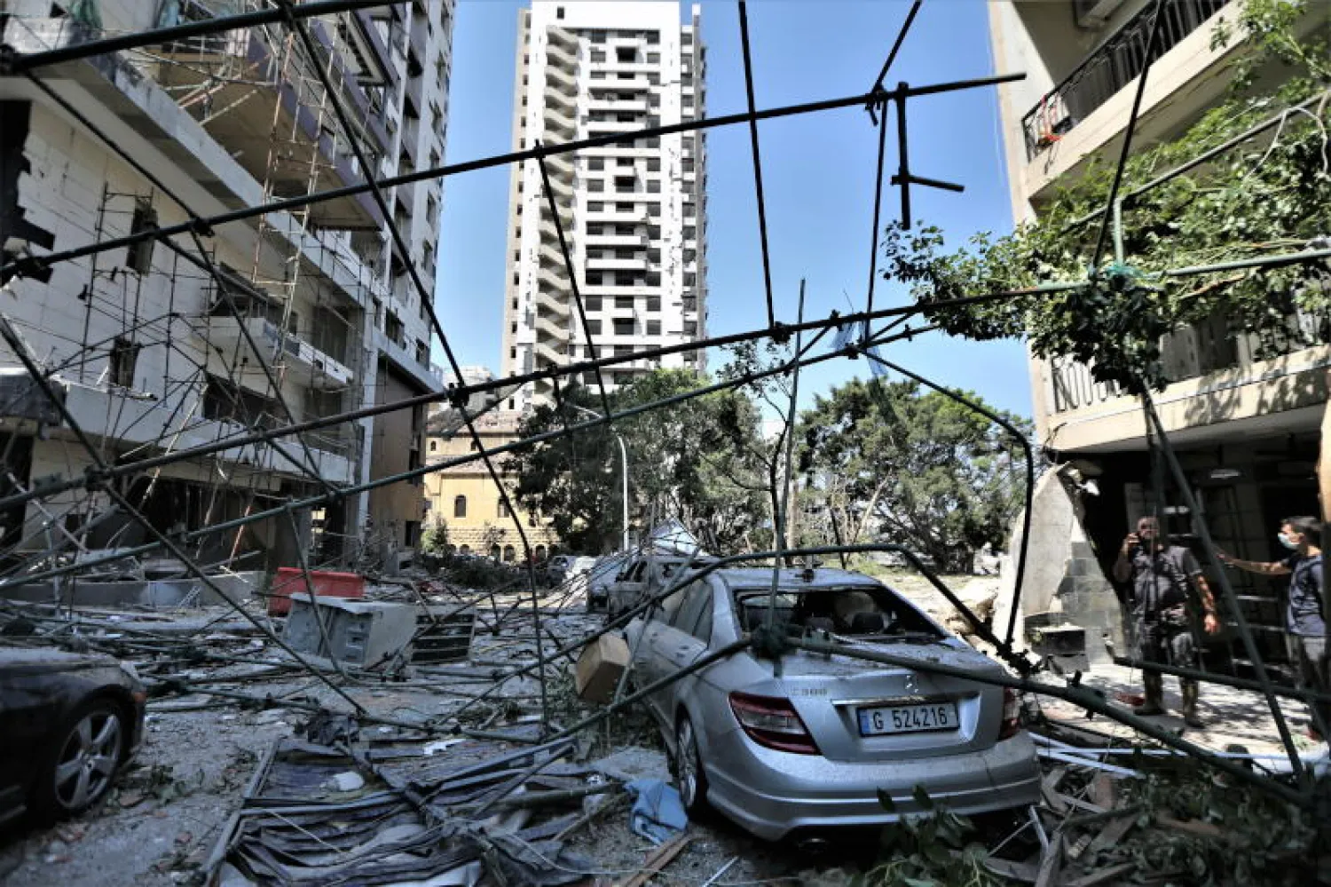 مبان مدمرة بعد الانفجار الهائل في بيروت (إ.ب.أ)