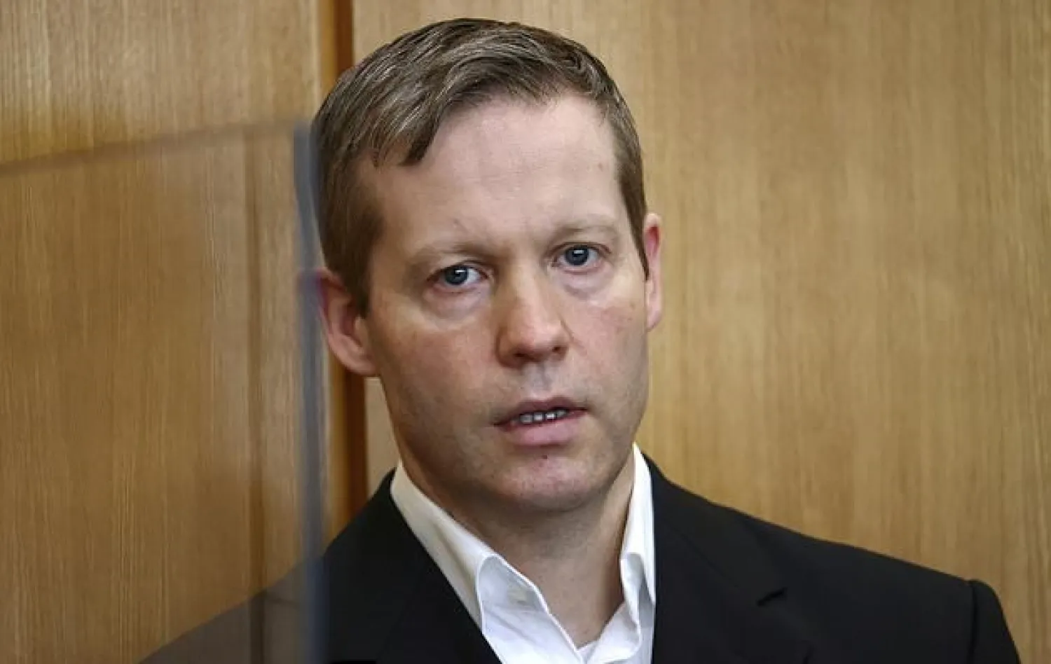 Stephan Ernst, who is accused of murdering politician Walter Luebcke for his trial at the Oberlandesgericht Frankfurt courthouse, in Frankfurt, Germany, Wednesday, August 5, 2020.AP