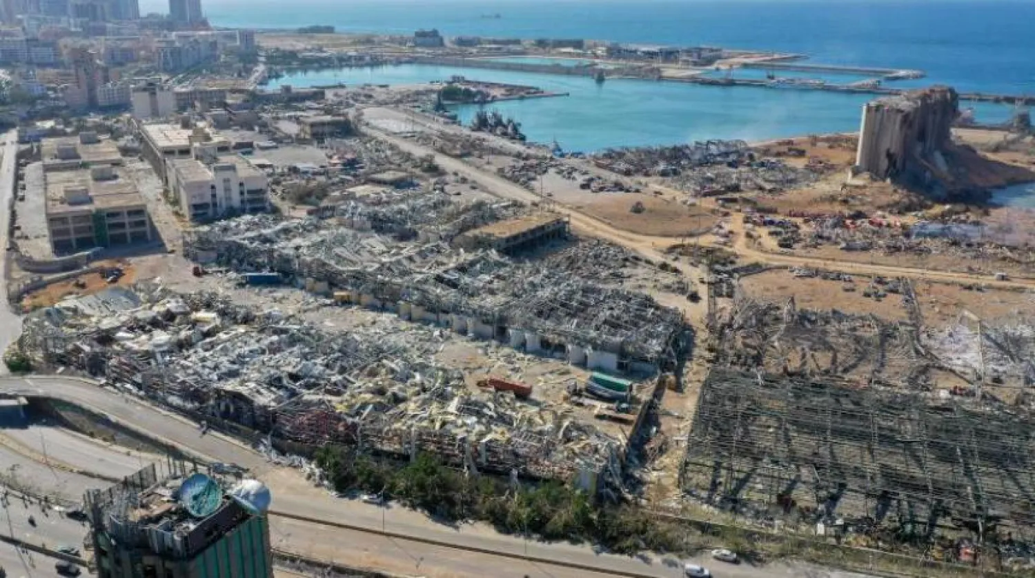 Beyrut’ta limanındaki devasa patlamanın arkasında bıraktığı yıkımdan bir kare (AFP)