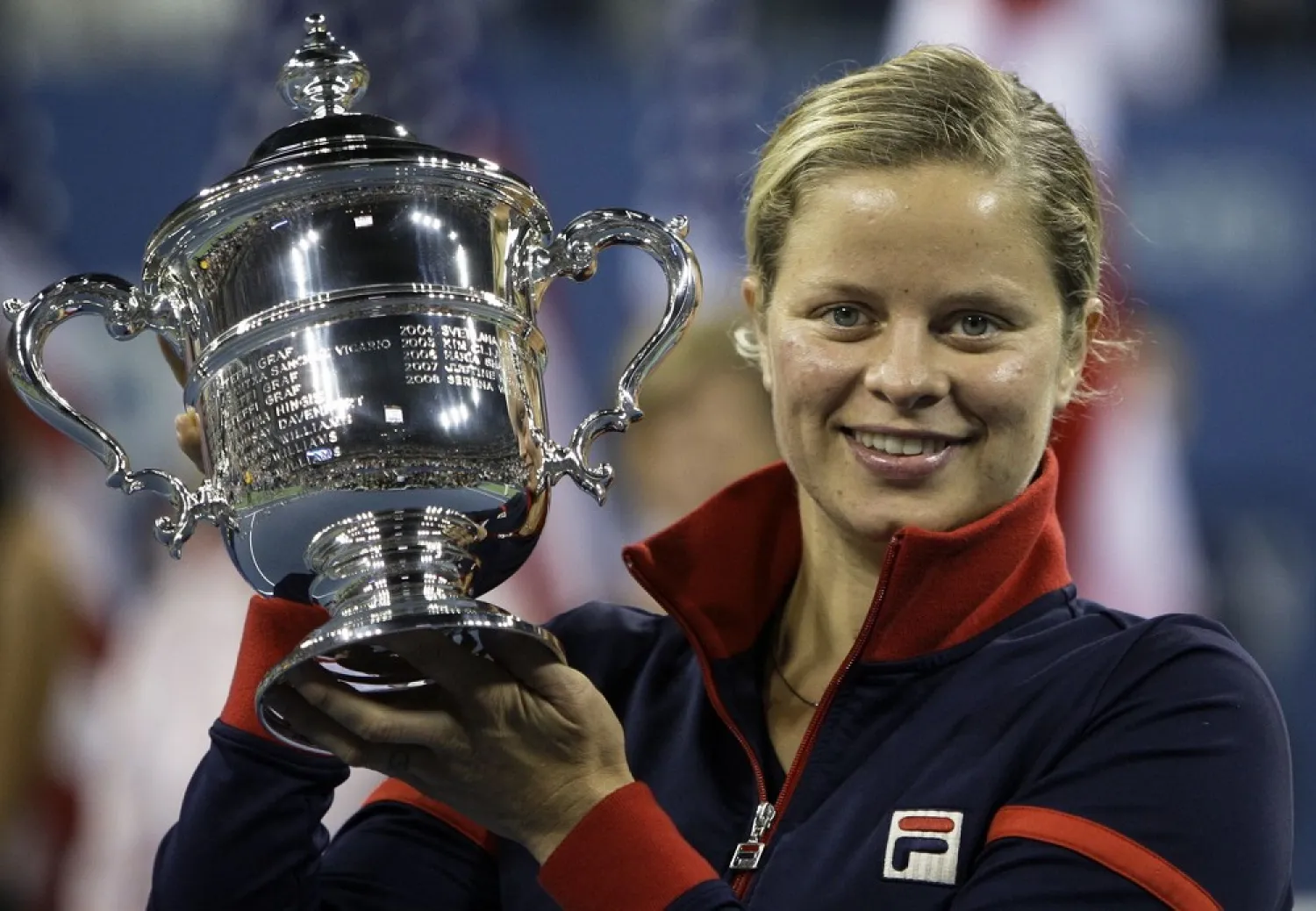 Former champ Kim Clijsters, seen here after winning the 2009 title. (AP)