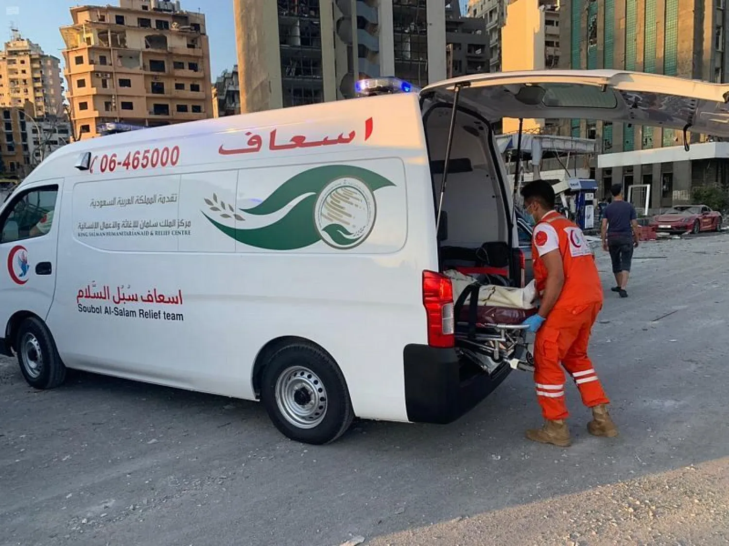 KSrelief Supports Lebanese Medical Teams to Help People Affected by Beirut Port Explosion