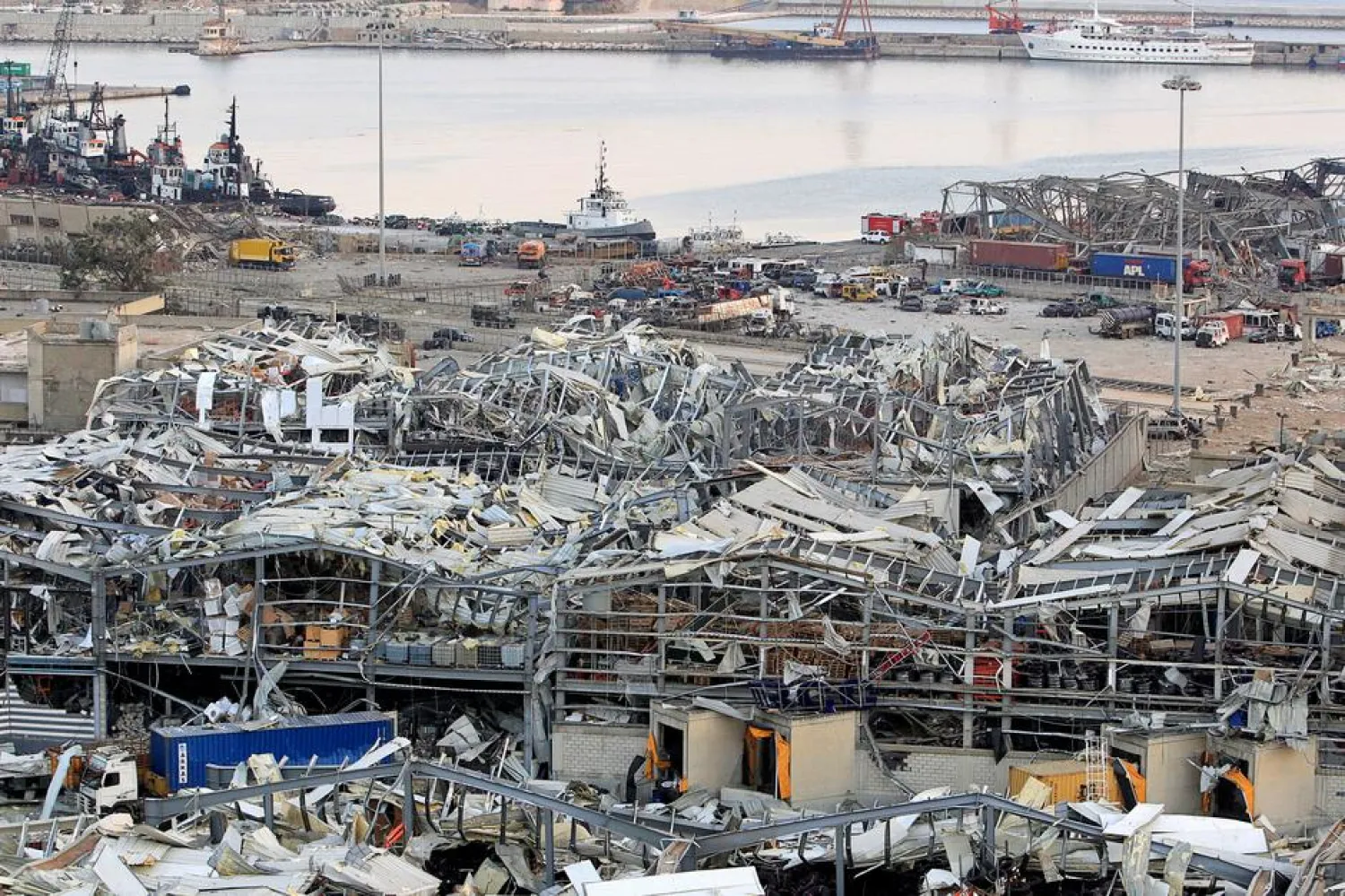 A view shows damages at the site of Tuesday’s blast in Beirut’s port area, Lebanon August 5, 2020. REUTERS/Aziz Taher