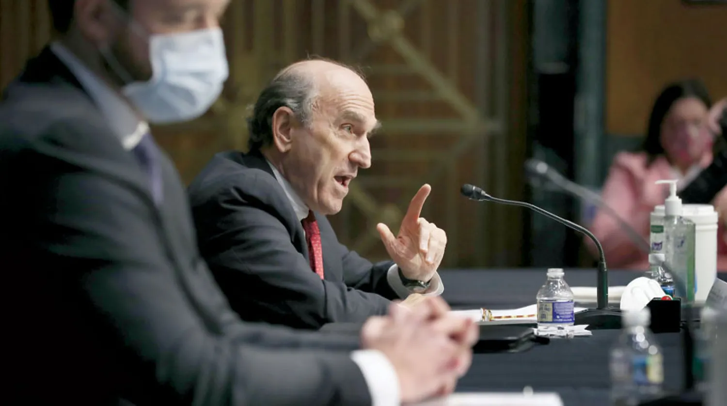 أليوت أبرامز يقدم شهادته حول فنزويلا أمام الكونغرس الأسبوع الماضي (أ.ف.ب)