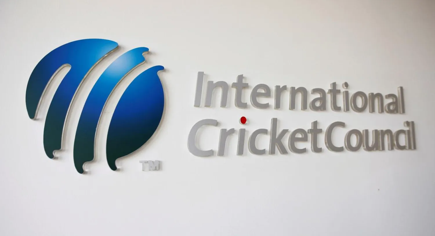 FILE PHOTO: The International Cricket Council (ICC) logo at the ICC headquarters in Dubai, October 31, 2010./File Photo
