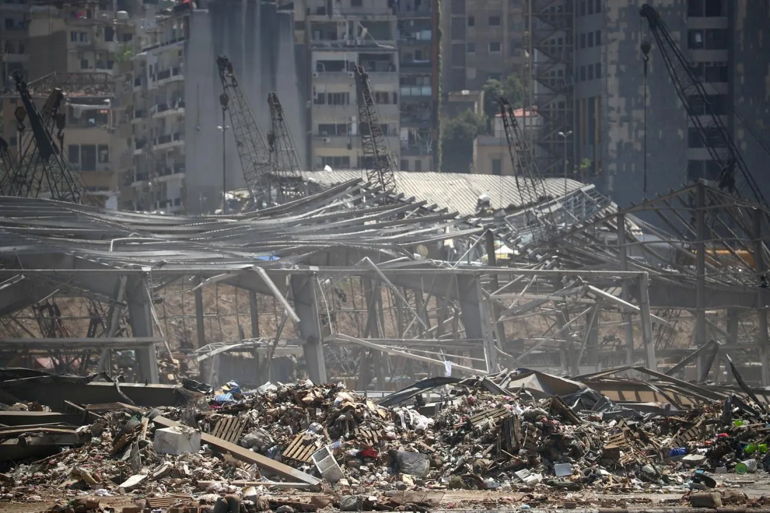 A general view shows damages following Tuesday's blast in Beirut's port area, Lebanon August 8, 2020. REUTERS/Hannah McKay