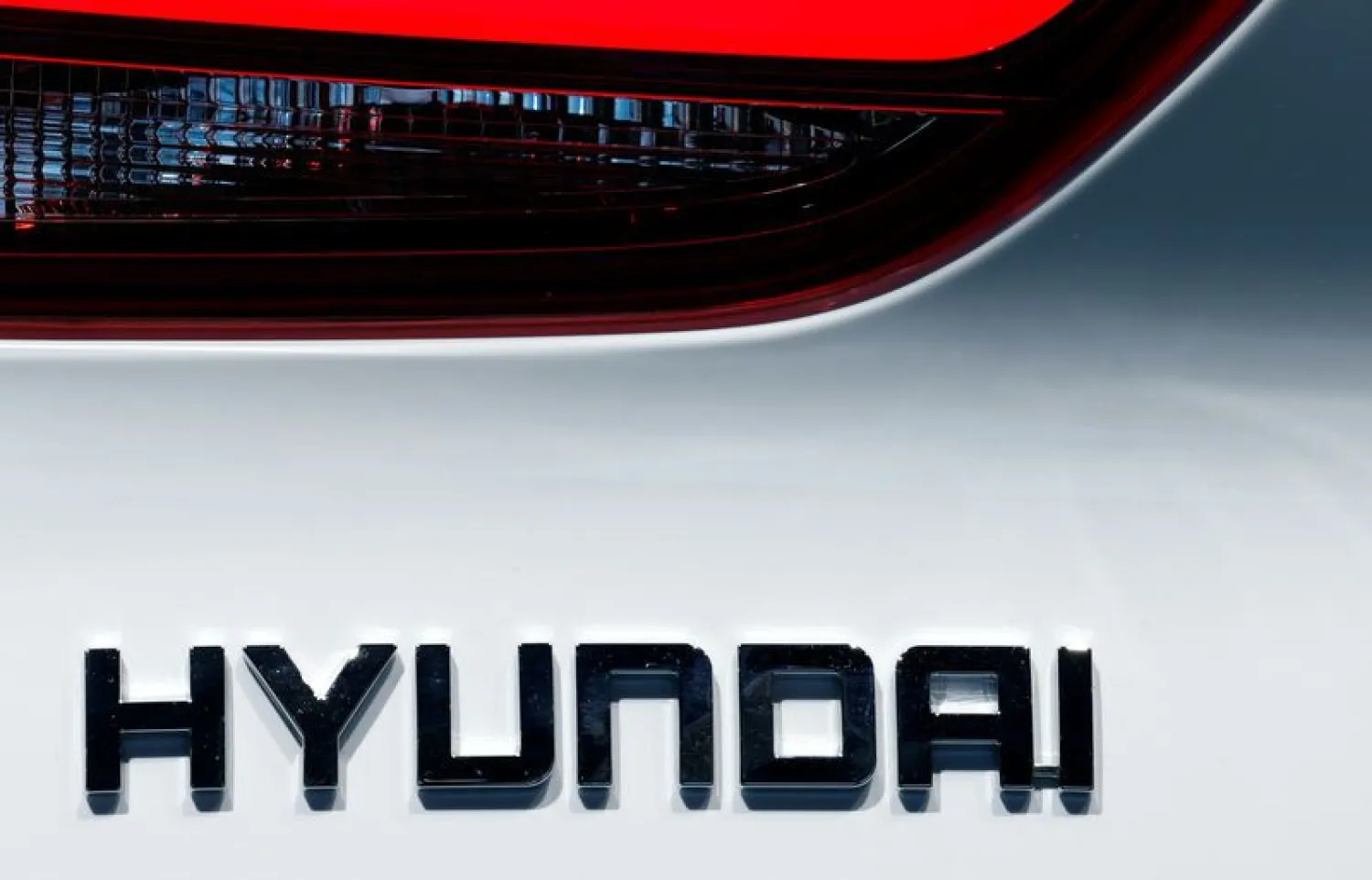 The Hyundai logo is seen during the first press day of the Paris auto show, in Paris, France, Oct. 2, 2018. REUTERS/Regis Duvignau/File Photo