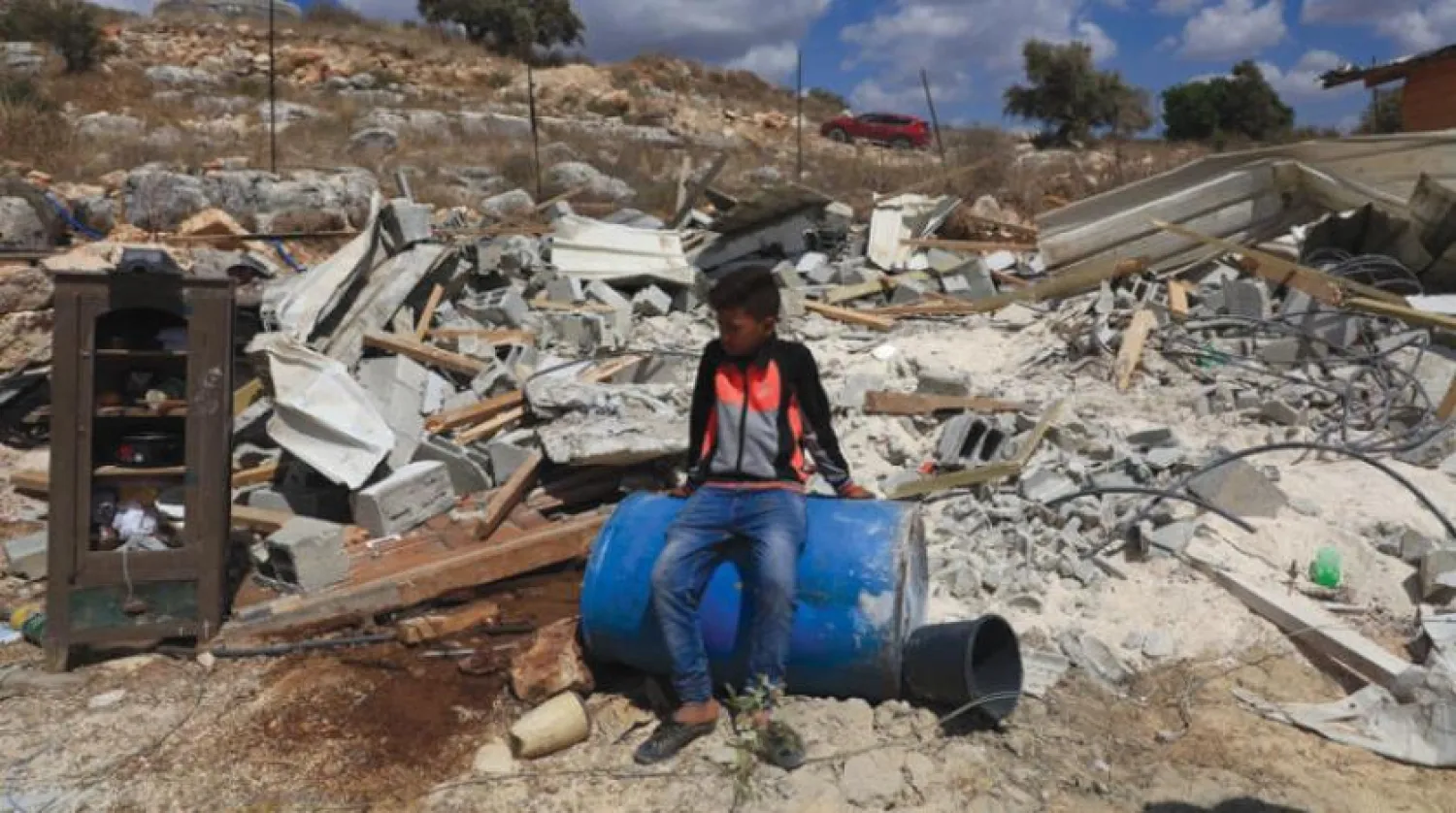 Demolition of a house in Farasin village, west of Jenin on Monday, August 10, 2020 (Wafa) 