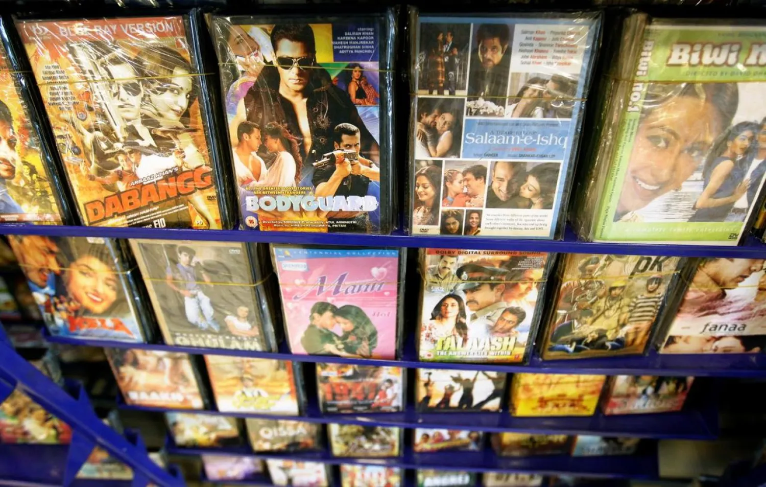 Bollywood movies are seen on display at a video store in Islamabad, Pakistan October 20, 2016. REUTERS/Caren Firouz