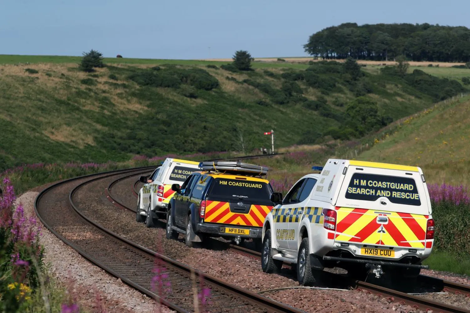 Three people died in a train derailment in eastern Scotland. (Reuters)