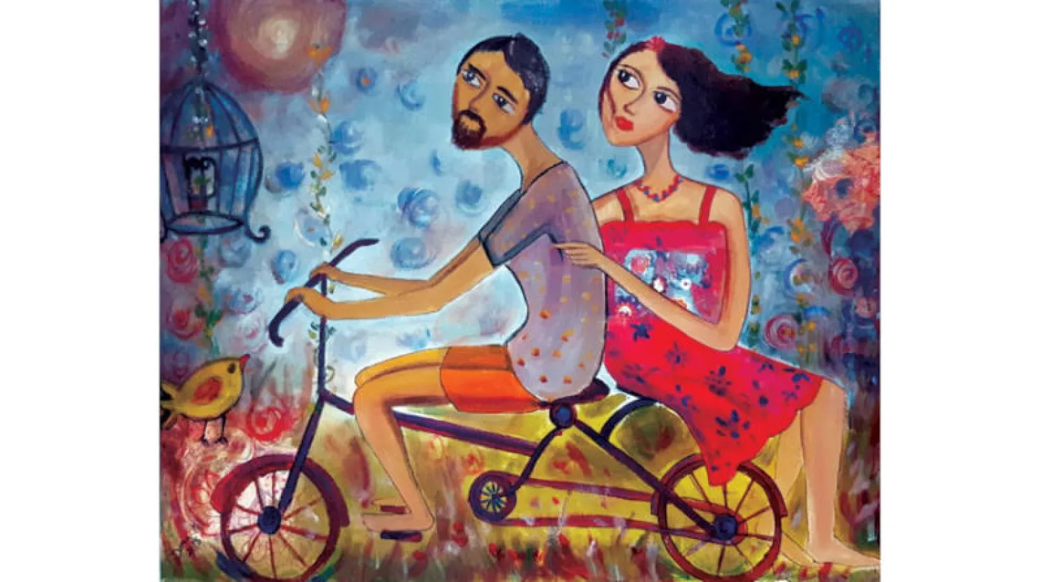 لوحة للفنانة دينا محمود (الشرق الأوسط)