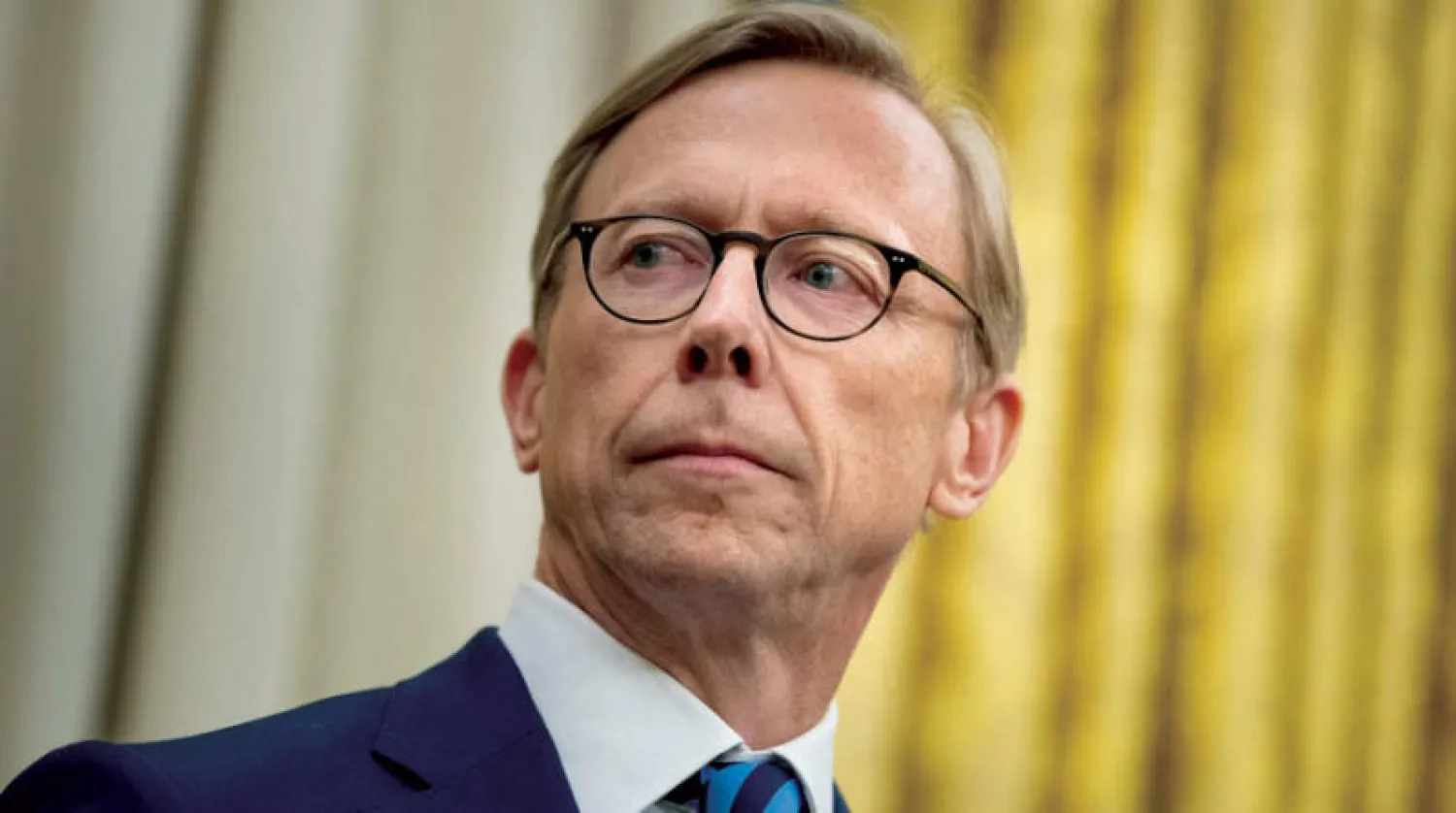 المبعوث الأميركي الخاص بإيران برايان هوك في واشنطن أمس (أ.ف.ب)