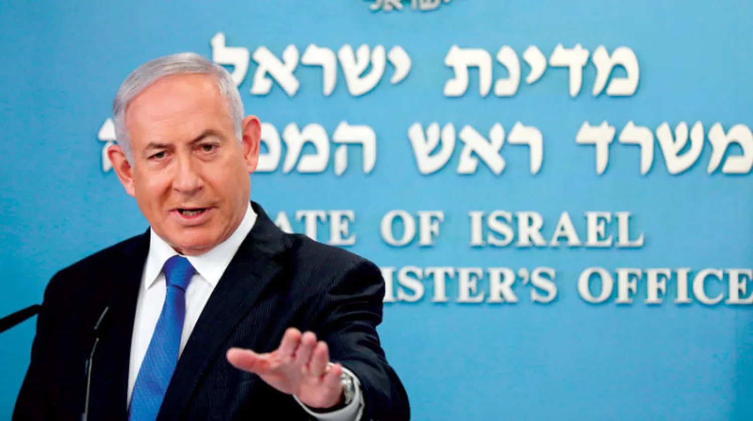 نتنياهو يتحدث للصحافيين في القدس أمس (أ.ف.ب)