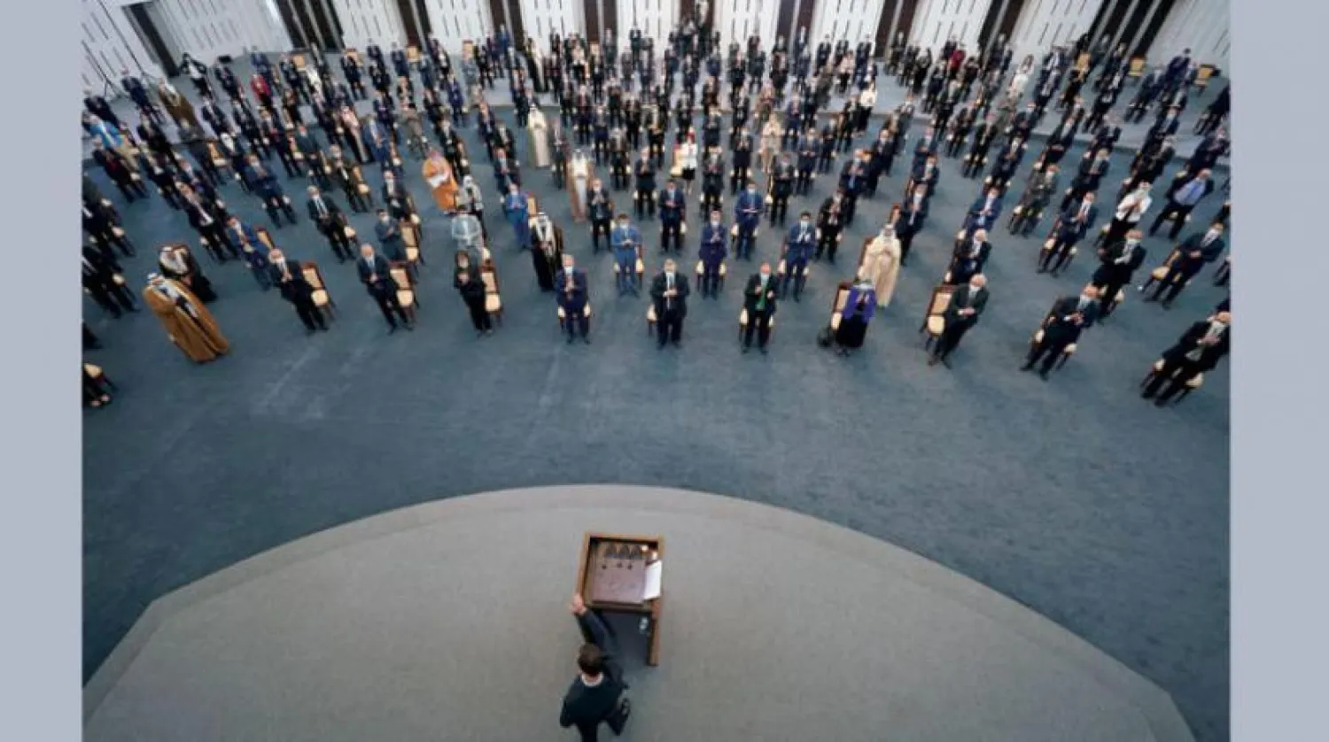 Beşşar Esed geçen çarşamba günü Suriye Halk Konseyi’nin açılışında konuşma yaptı. (AP)