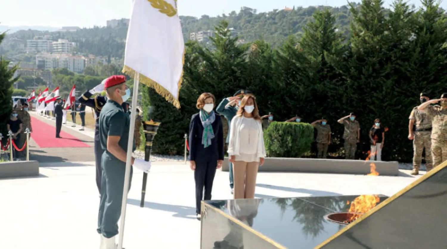 وزيرة الدفاع اللبنانية زينة عكر مستقبلة وزيرة الجيوش الفرنسية (الوكالة الوطنية)