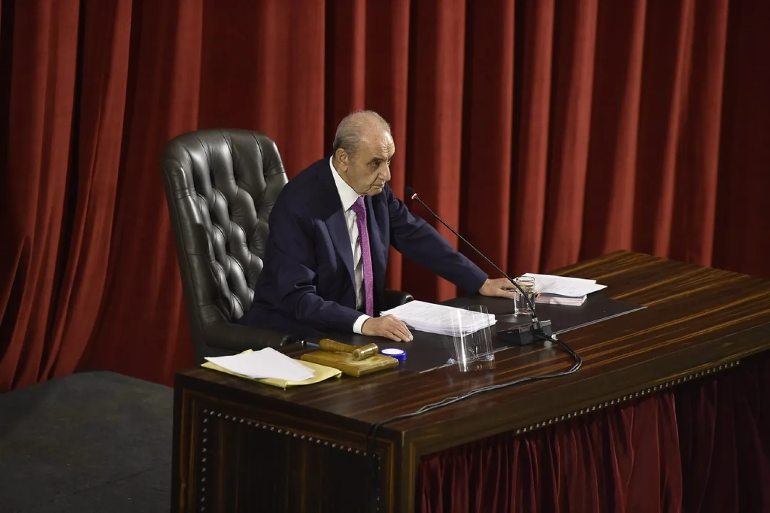Speaker Nabih berri during Thursday’s Parliament session. NNA