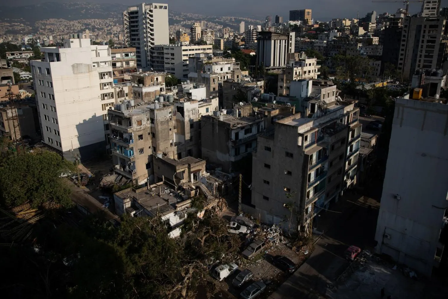Buildings, damaged by an explosion at the Beirut port, stand in Karantina, Lebanon, August 13, 2020. (Reuters)