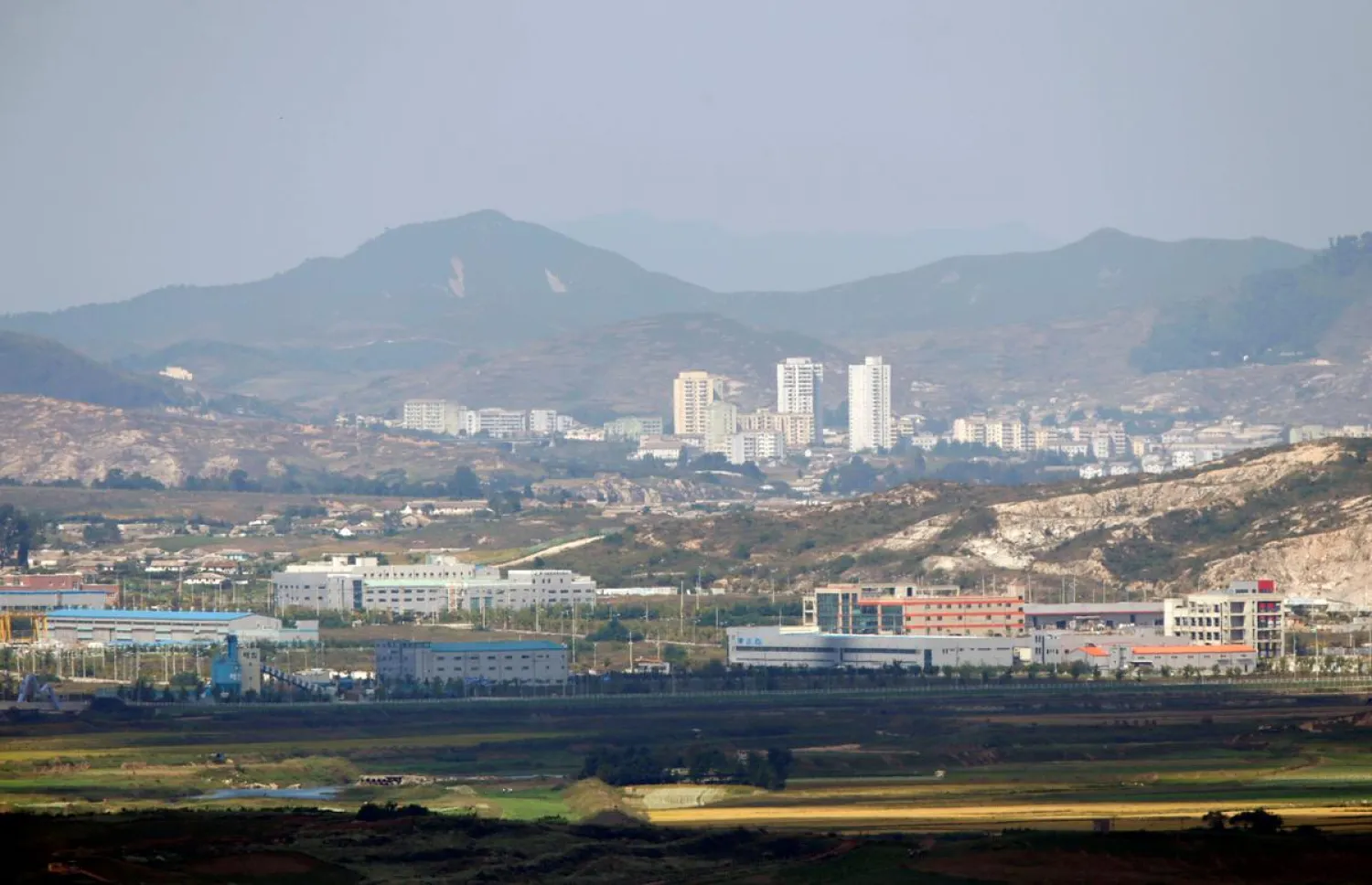 Kaesong city is seen across the demilitarized zone (DMZ) separating North Korea from South Korea in this picture taken from Dora observatory in Paju, north of Seoul, September 25, 2013. (Reuters)