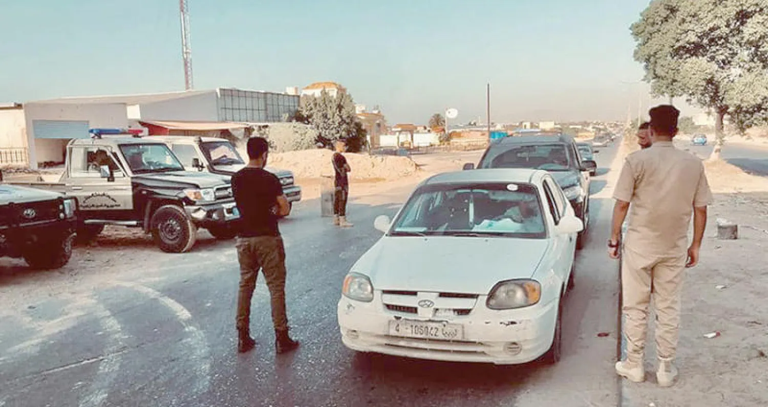 دورية شرطة حفظ الأمن داخل بلدية الزاوية في غرب ليبيا (عملية بركان الغضب)