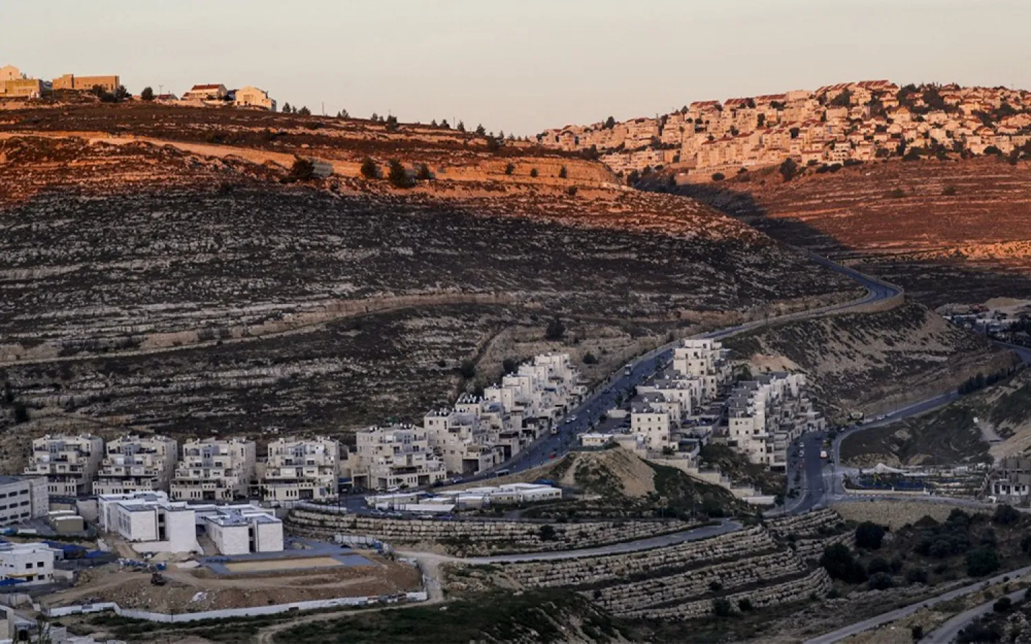 The Israeli settlement of Givat Ze'ev in the occupied West Bank, June 25, 2020. (AFP)