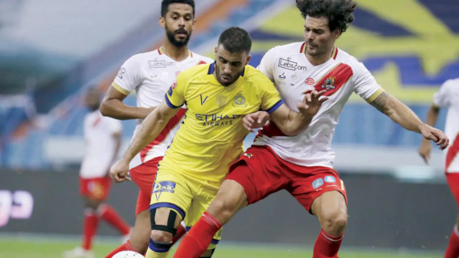 من المواجهة التي جمعت النصر والوحدة (تصوير: صالح الغنام)