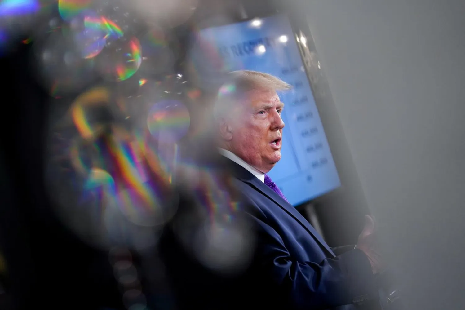 FILE PHOTO: US President Donald Trump speaks during a news conference at Trump National Golf Club in Bedminster, New Jersey, U.S., August 15, 2020. REUTERS/Sarah Silbiger
