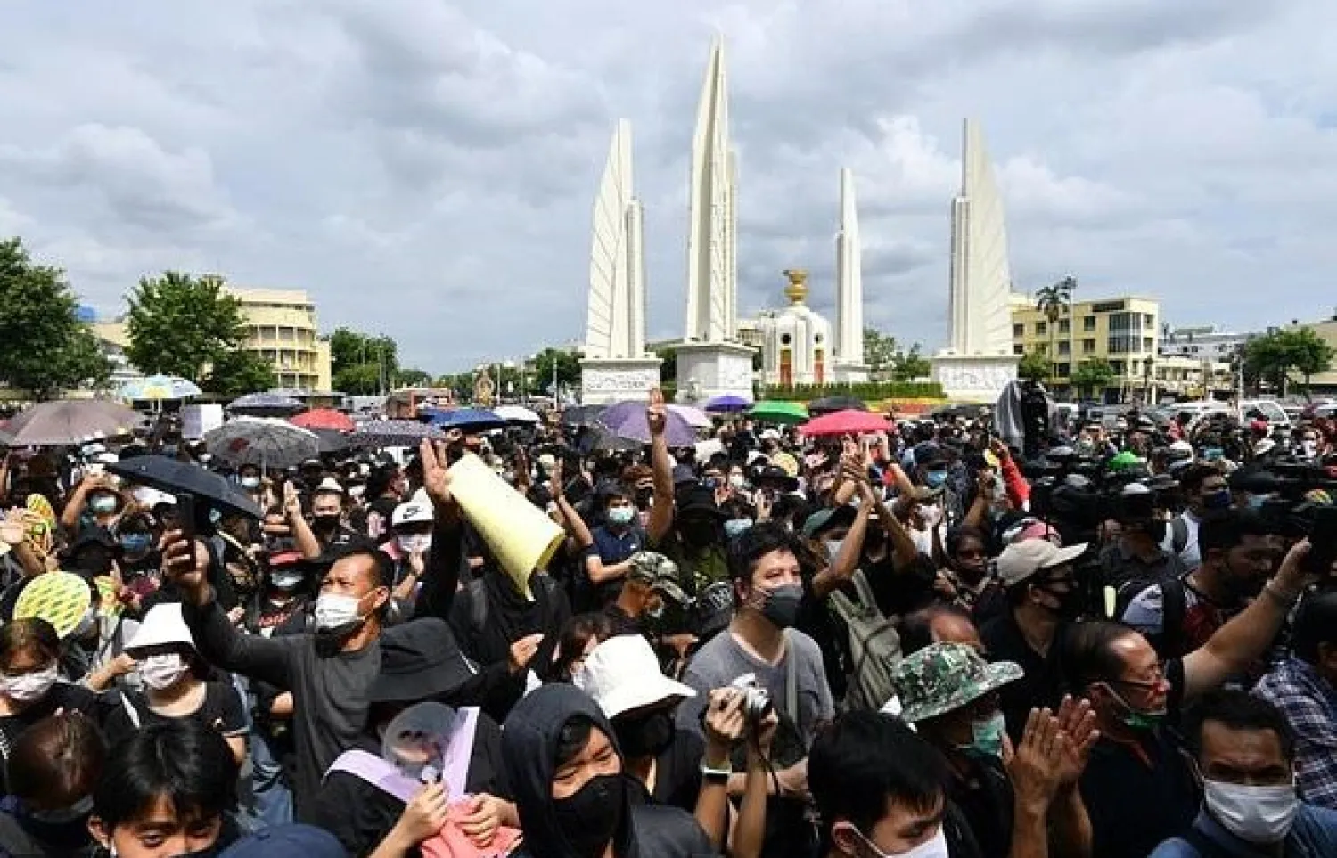 Thousands gathered in Bangkok in a protest against Thailand's government

