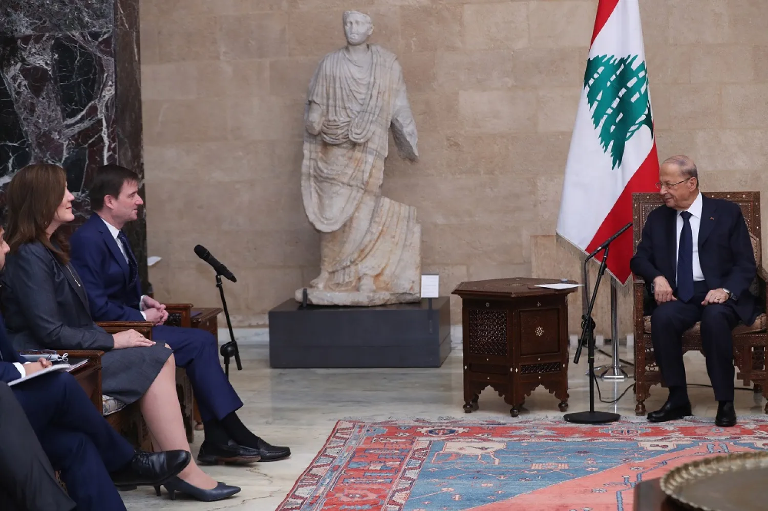 Lebanese President Michel Aoun meets US Under-Secretary of State for Political Affairs David Hale at the Baabda palace. (Dalati & Nohra)
