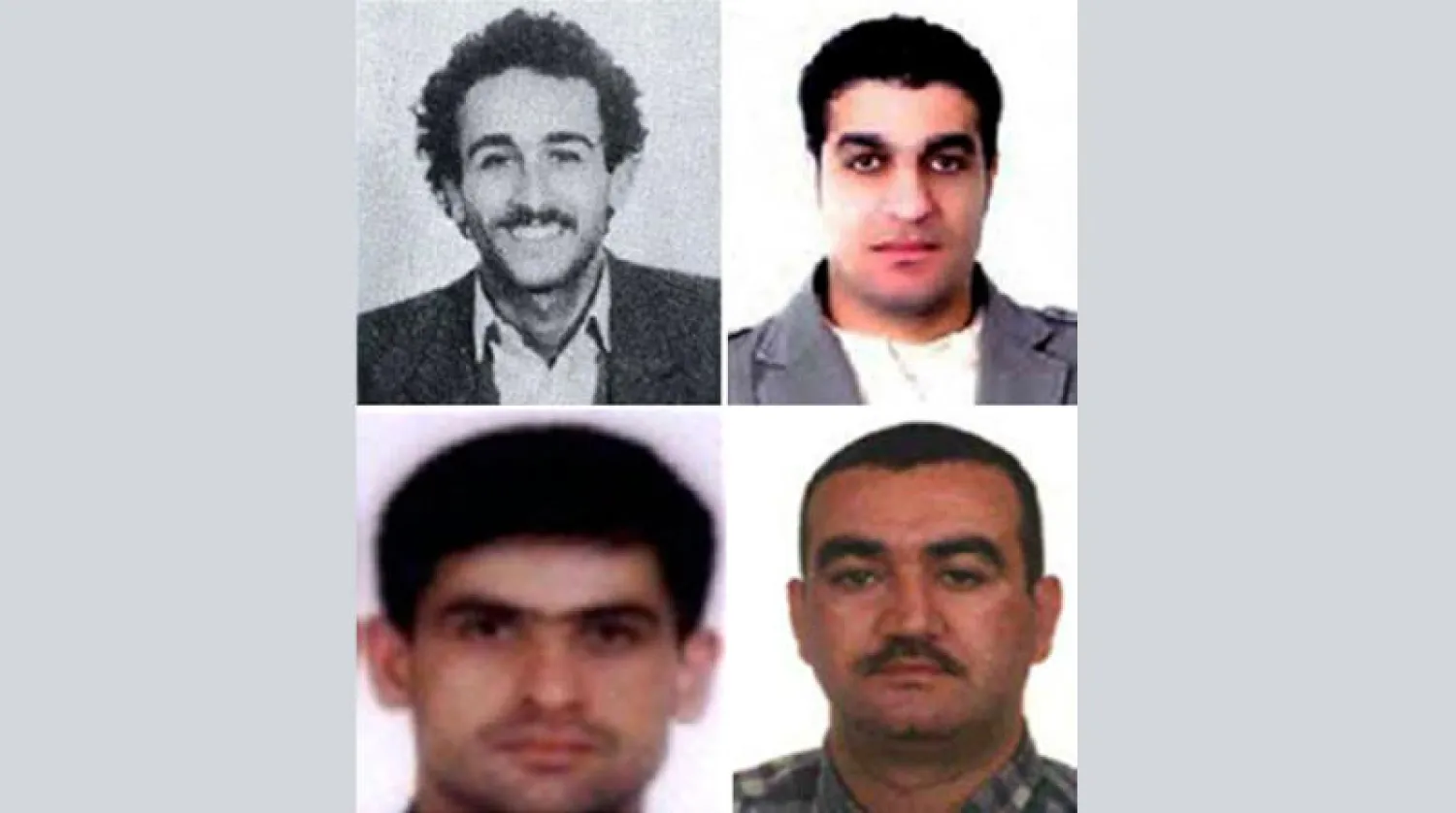 سليم جميل عياش (الأول من اليمين في أسفل الصورة) كان الوحيد الذي أدانته المحكمة الدولية أمس (أ.ف.ب)