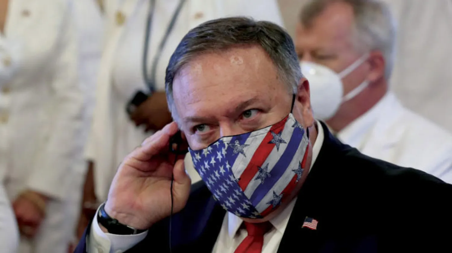 وزير الخارجية الأميركي مايك بومبيو يحضر مراسم تنصيب رئيس جمهورية الدومينيكان الجديد لويس أبى نادر في سانتو دومينغو الاثنين (رويترز)