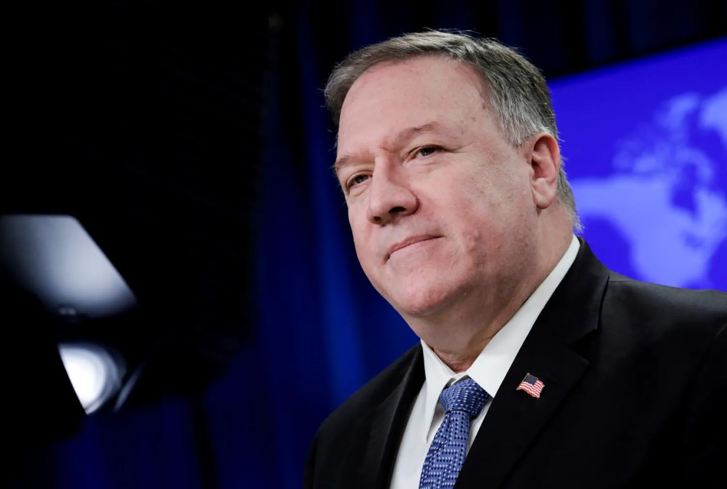 FILE PHOTO: US Secretary of State Mike Pompeo delivers remarks to the media at the State Department in Washington, US, March 5, 2020. REUTERS/Yuri Gripas/File Photo