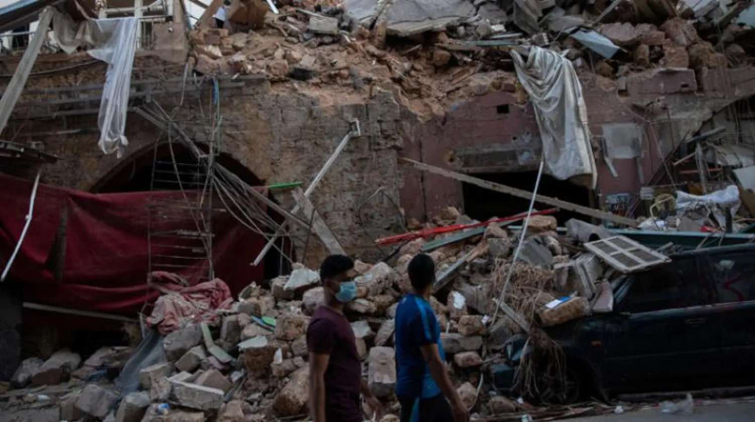 Part of the destruction caused by the explosion in Beirut Port. Reuters file photo