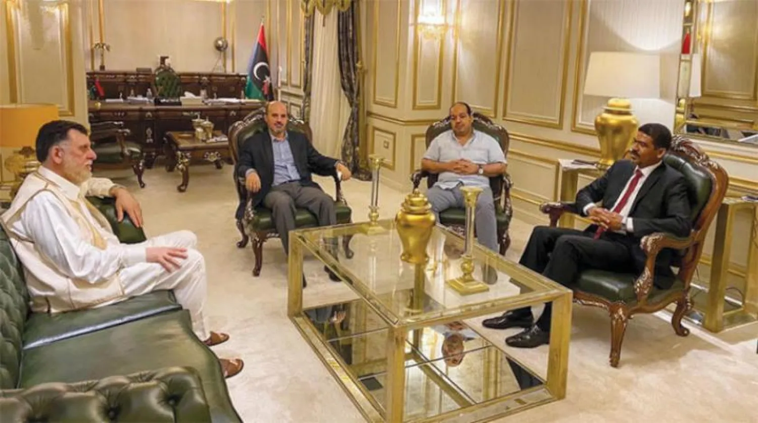 Serrac, yardımcısı Ahmed Maitik, Başkanlık Konseyi üyeleri Muhammed Amari Zayed ve Ahmed Hamza bir araya geldi (Başkanlık Konseyi)