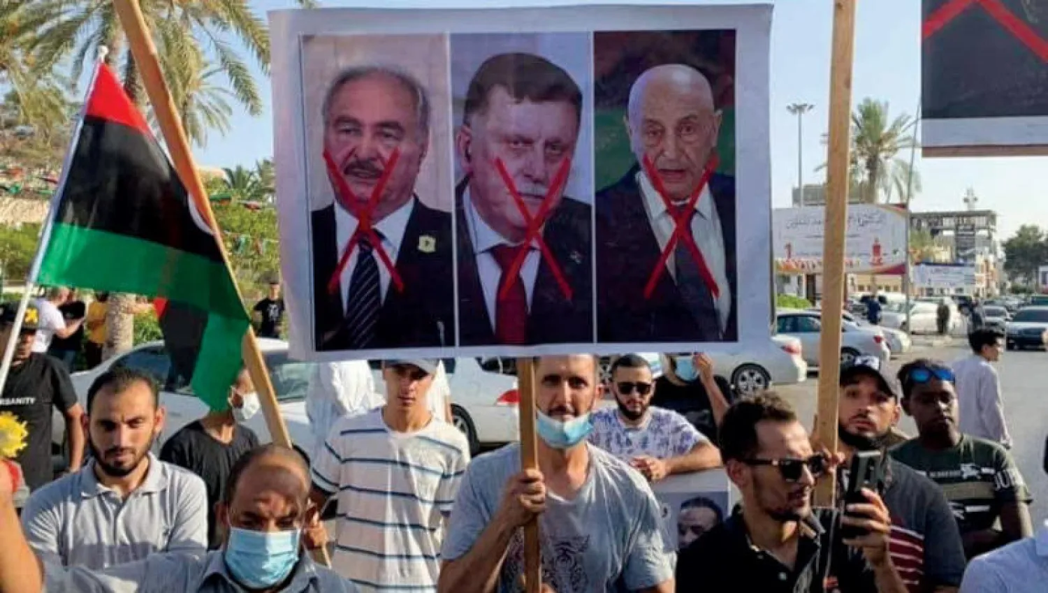 صورة من احتجاجات طرابلس تداولها ناشطون على مواقع التواصل الاجتماعي