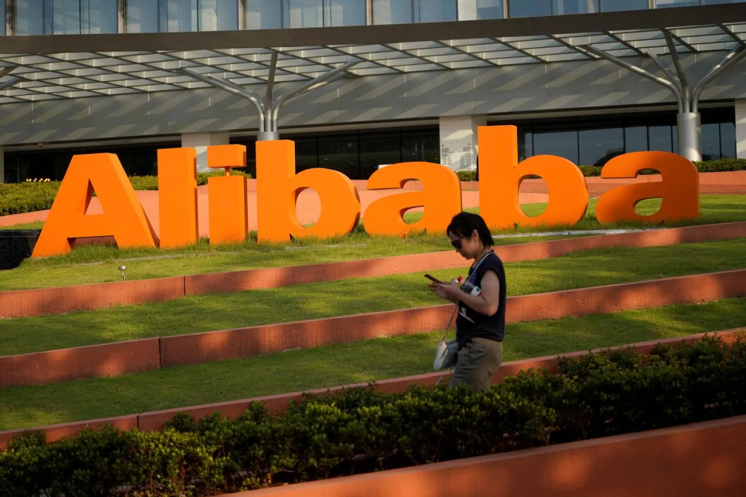 FILE PHOTO: The logo of Alibaba Group is seen at the company's headquarters in Hangzhou, Zhejiang province, China July 20, 2018. REUTERS/Aly Song/File Photo