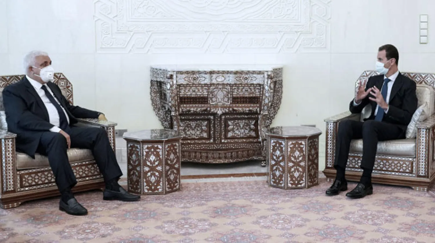 فالح الفياض في دمشق أمس حيث التقى الأسد (د.ب.أ)