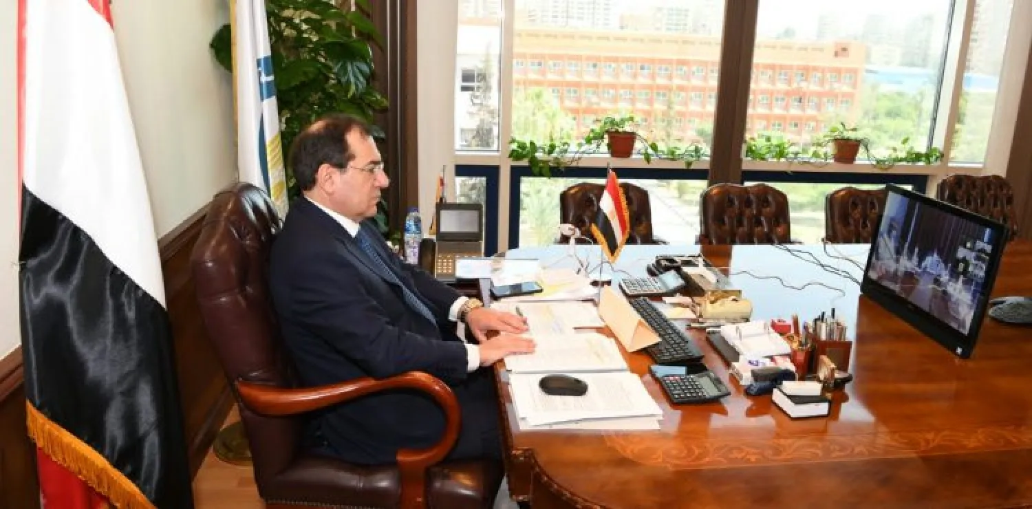 Egyptian Minister of Petroleum and Mineral Resources Tarek el-Molla during meeting with Burullus Gas Company (BGC) and Rashid Petroleum Company (Rashpetco) (Asharq Al-Awsat)