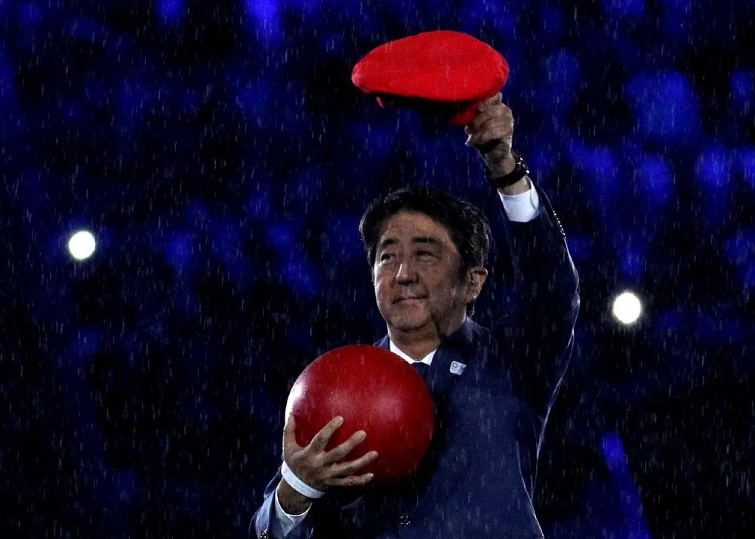 Japanese Prime Minister Shinzo Abe takes part in the closing ceremony of the 2016 Rio de Janeiro Olympics. (Reuters)