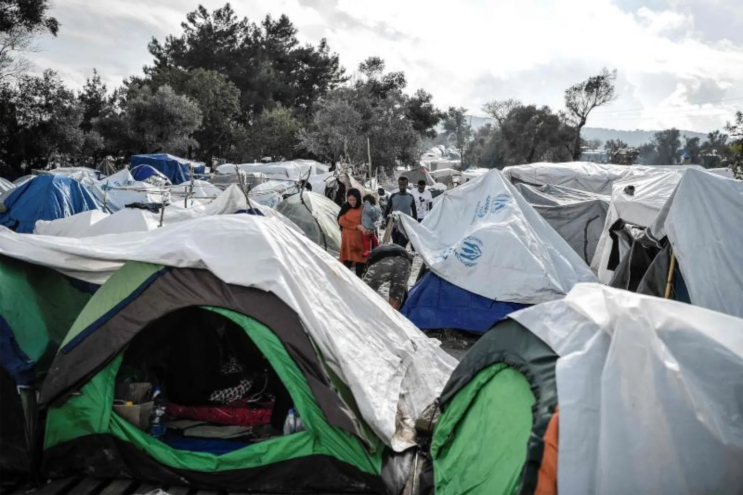 مخيم للاجئين في جزيرة خيوس (أرشيف - أ.ف.ب)