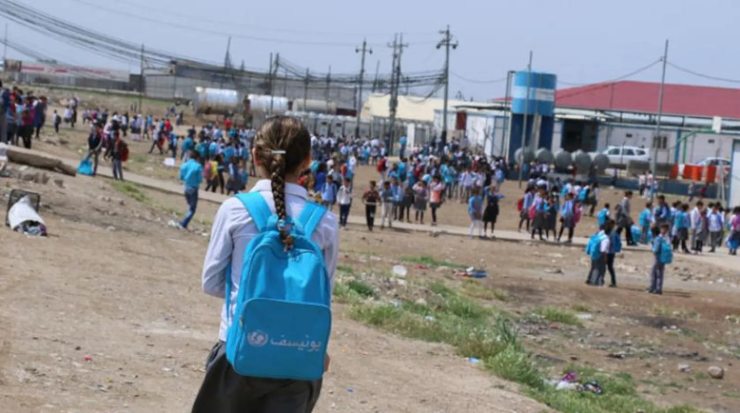 A school in Washukanni camp in northeast Syria’s Hasakeh province in February 2020. (Asharq Al-Awsat)