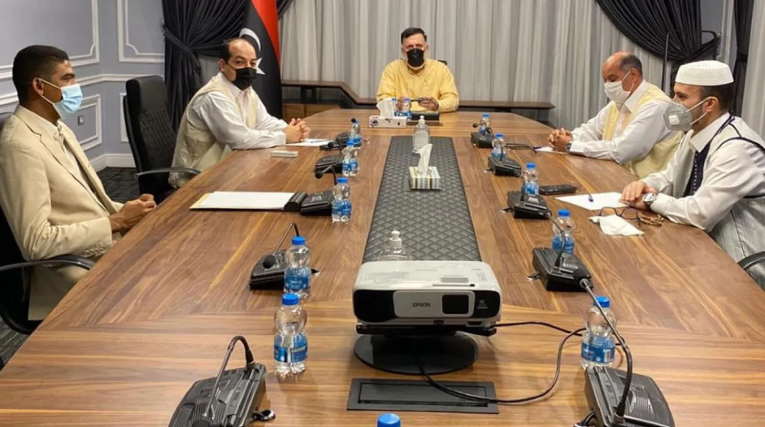 Fayiz es-Serrac başkanlığındaki Başkanlık Konseyi liderleri toplantısı (UMH)