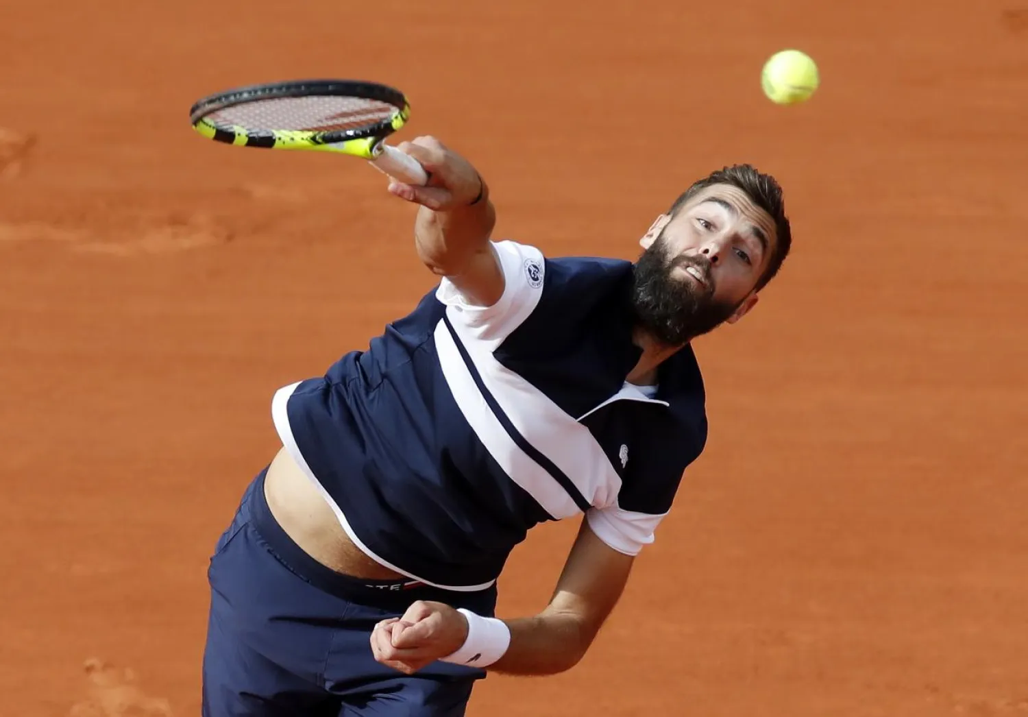 Tennis - French Open - Roland Garros, Paris, France - May 29, 2019. France's Benoit Paire in action during his second round match against France's Pierre-Hugues Herbert. REUTERS/Christian Hartmann