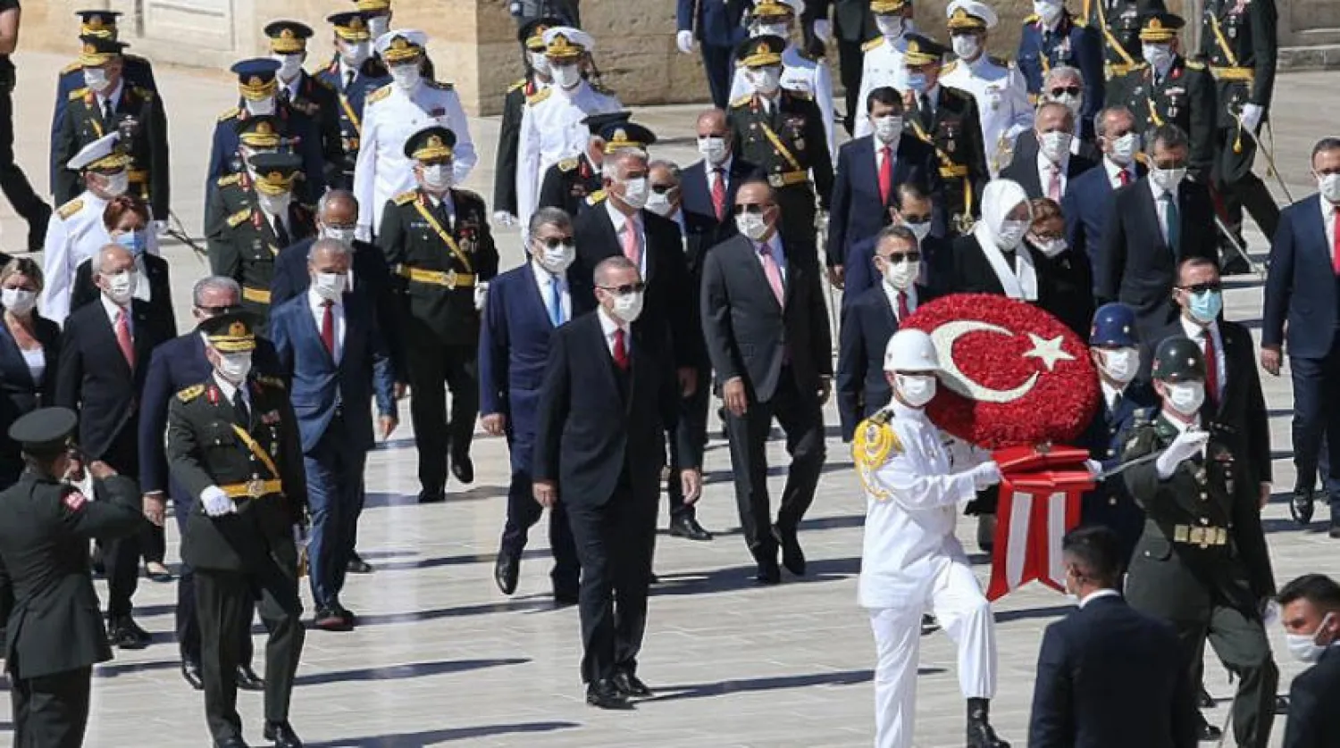 Erdogan during his visit to the Ataturk mausoleum on Sunday, August 30, 2020 (EPA) 