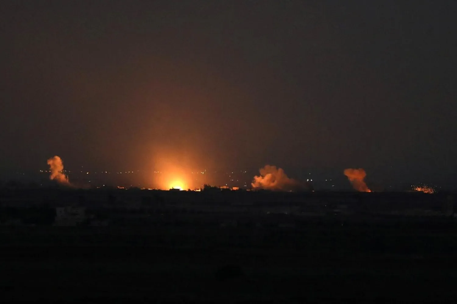 Fire follows an explosion at the Syrian side of the Israeli Syrian border as it is seen from the Israeli-occupied Golan Heights, Israel July 26, 2018. (Reuters)