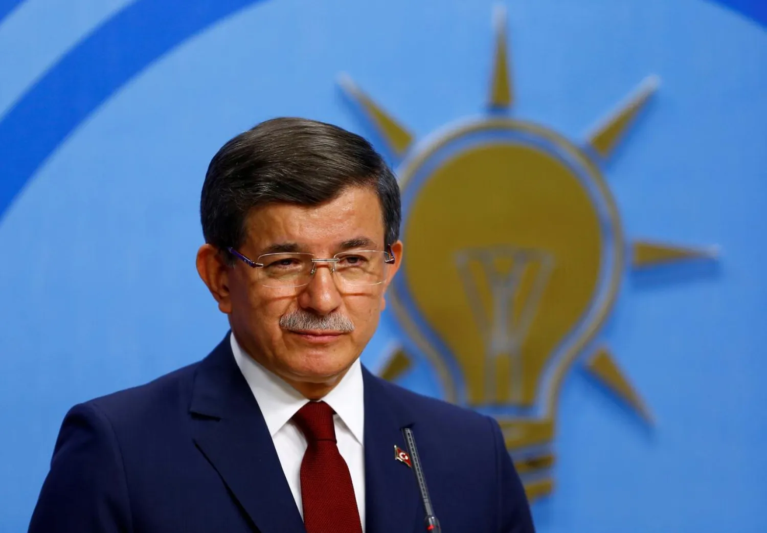 FILE PHOTO: Turkish Prime Minister Ahmet Davutoglu speaks during a news conference at his ruling AK Party headquarters in Ankara, Turkey May 5, 2016. REUTERS/Umit Bektas/File Photo
