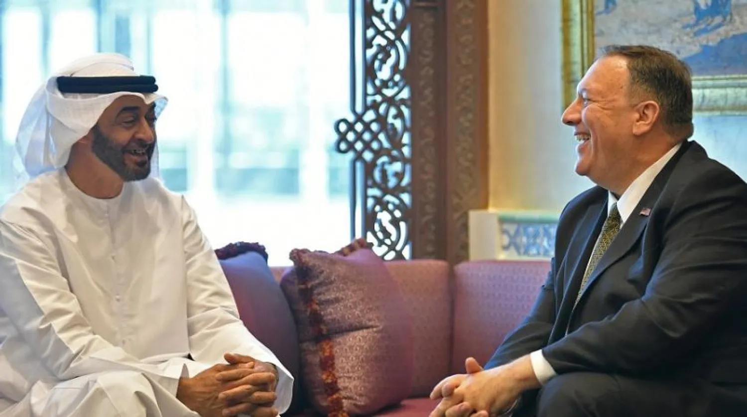 Abu Dhabi Crown Prince Sheikh Mohammed bin Zayed al-Nayhan meets with US Secretary of State Mike Pompeo in Abu Dhabi, UAE (Reuters)
