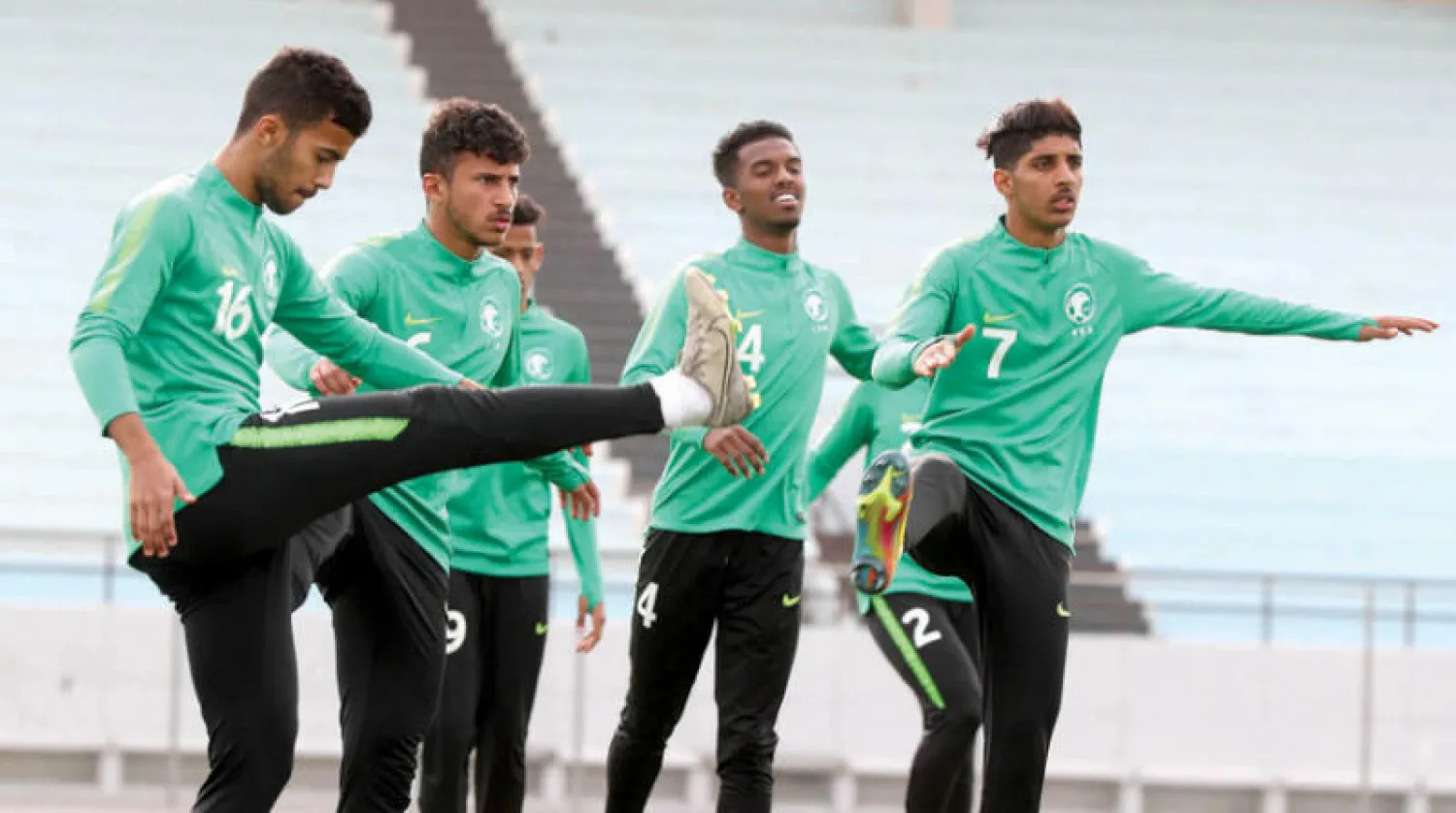 جانب من تدريبات منتخب السعودية للشباب (الشرق الأوسط)