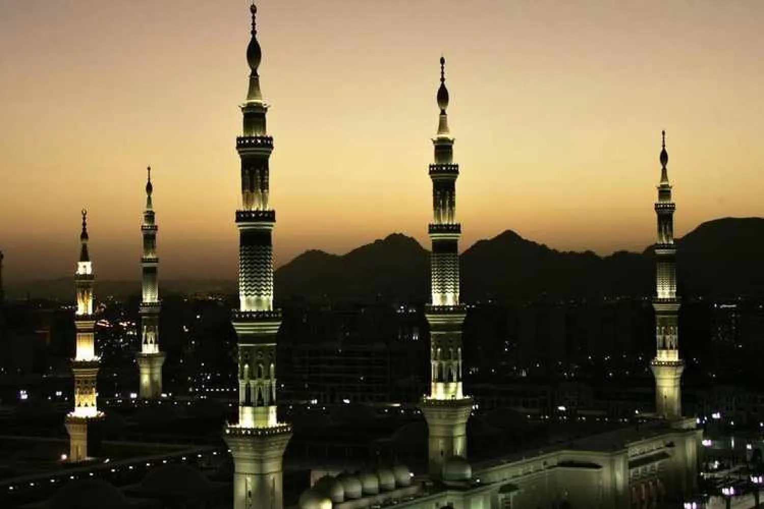 The minarets of the Mosque of Prophet Mohammad could be seen in a general view of the holy city of Madinah. REUTERS/Ali Jarekji